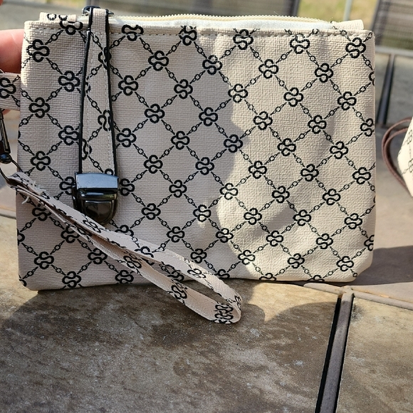 Elegant  Patterned White and Black Women's Bag Set - Picture 13 of 15